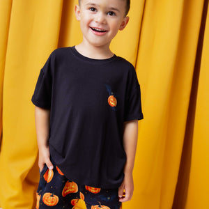 Baby Kids Bamboo Pajamas — Jack Of All Frights Short Sleeve T-Shirt & Shorts Set — Image 1