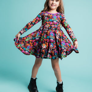 Baby Kids Bamboo Pajamas — Killer Smile Long Sleeve Dress & Shorts Set — Image 1