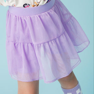 Baby Kids Bamboo Pajamas — Purple Doodles Tulle Skort — Image 1