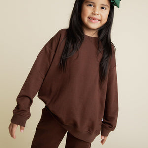 Baby Kids Bamboo Pajamas — Mocha Me Happy Relaxed Fit Jogger Set — Image 1