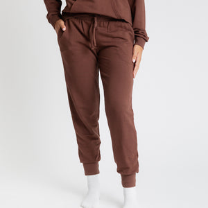 Baby Kids Bamboo Pajamas — Mocha Me Happy Women's Jogger Sweatpants — Image 1