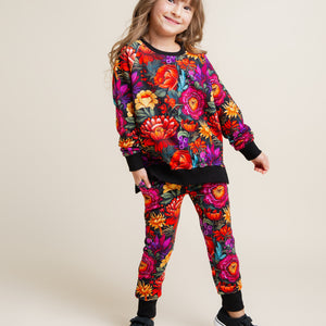 Baby Kids Bamboo Pajamas — Mourning Glory Jogger Set — Image 1