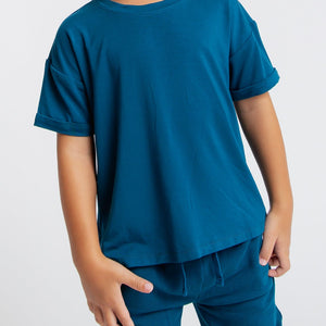 Baby Kids Bamboo Pajamas — Navy or Not T-Shirt — Image 1
