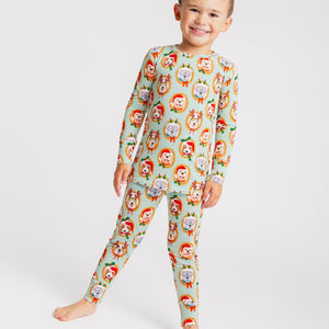 Baby Kids Bamboo Pajamas — Paw-liday Portraits Long Sleeve Pajama Set — Image 1