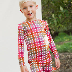 Baby Kids Bamboo Pajamas — Plaid It Cool Long Sleeve Pajama Set — Image 1