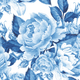 Blue floral pattern featuring roses and leaves, used in Tutu Dress collection.