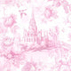 Light pink floral pattern with castle design.