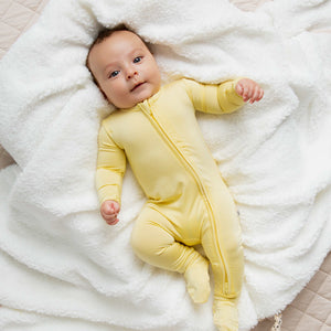 Baby Kids Bamboo Pajamas — Ray of Cute Footie — Image 1