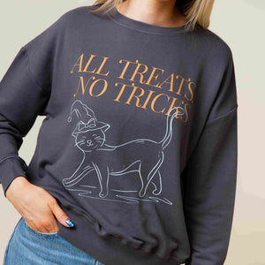 Baby Kids Bamboo Pajamas — Scaredy Catwalk Women's Relaxed Crew Neck Sweatshirt — Image 2