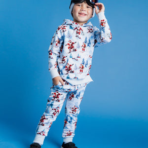 Baby Kids Bamboo Pajamas — Sleigh the Slopes Hooded Jogger Set — Image 1
