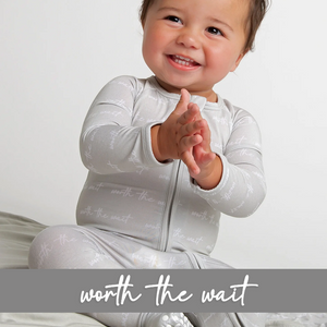 Baby Kids Bamboo Pajamas — Worth The Wait Convertible Romper — Image 1