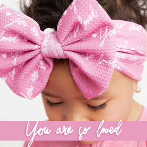 Baby Kids Bamboo Pajamas — You Are So Loved - Pink-a-Boo Biggie Bow — Image 1