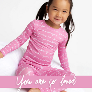 Baby Kids Bamboo Pajamas — You Are So Loved - Pink-a-Boo Long Sleeve Pajama Set — Image 1