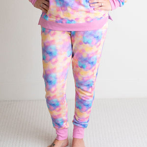 Baby Kids Bamboo Pajamas — Cotton Candy Sky Mama Jogger Sweatpants — Image 1