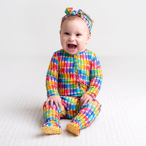 Baby Kids Bamboo Pajamas — Pencil Me In Footie — Image 1