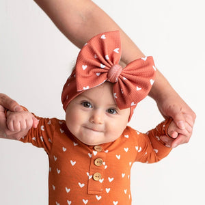Baby Kids Bamboo Pajamas — Sugar and Spice Biggie Bow — Image 1