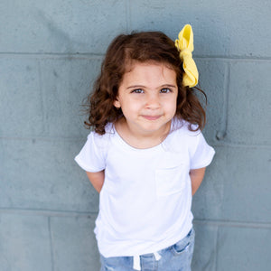 Baby Kids Bamboo Pajamas — Baby/Kids White T-shirt — Image 1