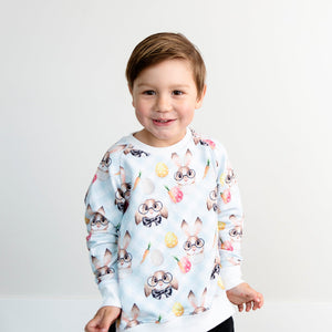 Baby Kids Bamboo Pajamas — Ear-Resistible Crew Neck Sweatshirt — Image 1