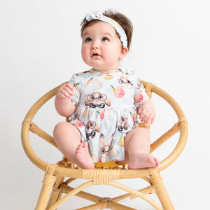 Baby Kids Bamboo Pajamas — Ear-Resistible Peplum & Bummies Set — Image 1