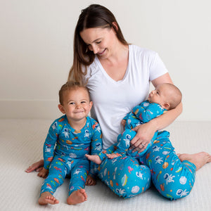 Baby Kids Bamboo Pajamas — Once in a Blue Moon Mama Pants — Image 1