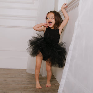 Baby Kids Bamboo Pajamas — Black Tulle Tutu Dress - Tank Top — Image 1