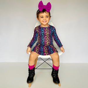 Baby Kids Bamboo Pajamas — Livin' La Cheetah Loca Ruffle Dress — Image 1