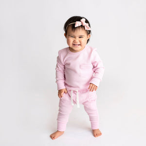 Baby Kids Bamboo Pajamas — Ballet Waffle Jogger Set — Image 1