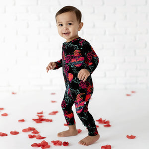 Baby Kids Bamboo Pajamas — Tough Love Romper — Image 1