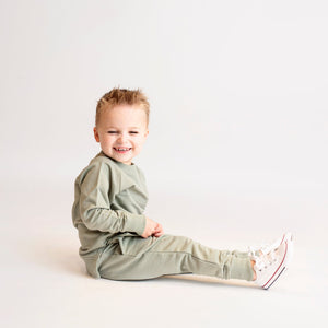 Baby Kids Bamboo Pajamas — Eucalyptus Baby Jogger Set — Image 1
