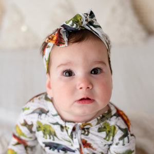 Baby Kids Bamboo Pajamas — Dinomite Headwrap — Image 1