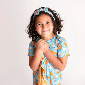 Baby Kids Bamboo Pajamas — Livin' the Dreamsicle Headwrap — Image 1