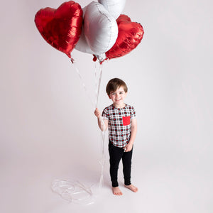 Baby Kids Bamboo Pajamas — Plaid About You Toddler T-shirt & Jogger Set — Image 1