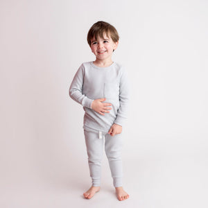 Baby Kids Bamboo Pajamas — Cloud Waffle Jogger Set — Image 1