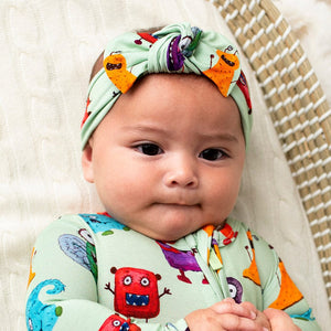 Baby Kids Bamboo Pajamas — Fright or Flight Headwrap — Image 1