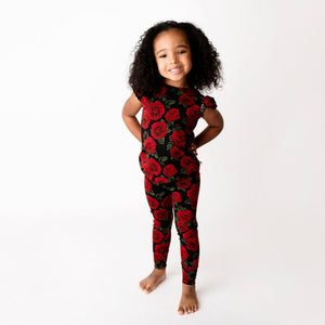 Baby Kids Bamboo Pajamas — Bums & Roses Two-Piece Pajama Set — Image 1
