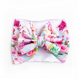 Baby Kids Bamboo Pajamas — Hogs and Kisses Biggie Bow — Image 1