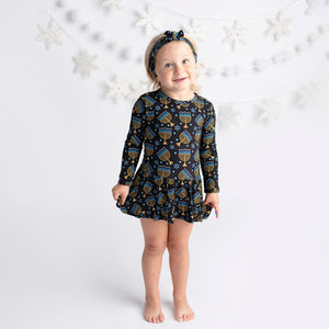 Baby Kids Bamboo Pajamas — Gimme Menorah That Ruffle Dress — Image 1