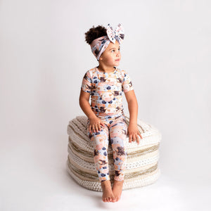 Baby Kids Bamboo Pajamas — A Little MOOdy Two-Piece Pajama Set - Short Sleeves — Image 1