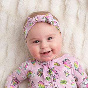 Baby Kids Bamboo Pajamas — Sweet Tooth Headwrap — Image 1