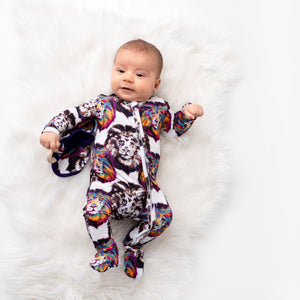 Baby Kids Bamboo Pajamas — I Ain't Lion Footie — Image 1