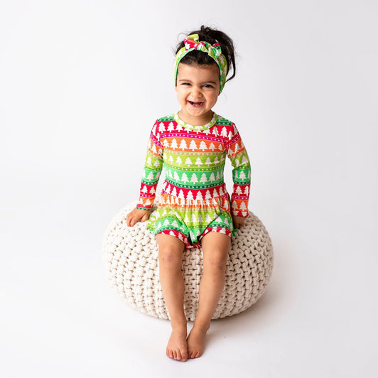 Treemendously Bright Ruffle Dress