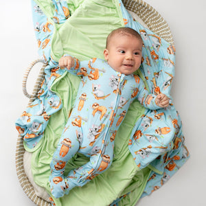 Baby Kids Bamboo Pajamas — Serial Chiller Footie — Image 1