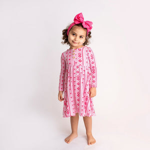 Baby Kids Bamboo Pajamas — Heart to Heart Girls Dress Set — Image 1