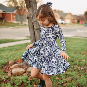Baby Kids Bamboo Pajamas — Skeletons in the Closet Girls Dress — Image 1