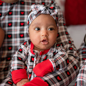Baby Kids Bamboo Pajamas — Plaid About You Headwrap — Image 1