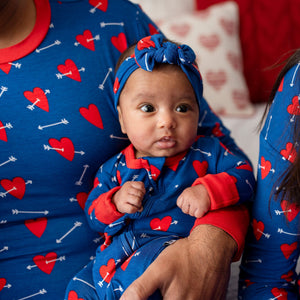 Baby Kids Bamboo Pajamas — Love Struck Headwrap — Image 1