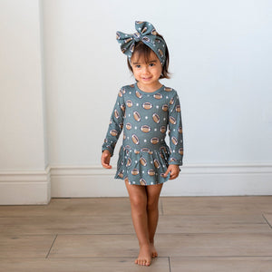 Baby Kids Bamboo Pajamas — Tight End Ruffle Dress — Image 1