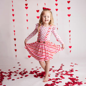 Baby Kids Bamboo Pajamas — Pick Up Lines Girls Suspender Skirt Set — Image 1