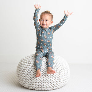 Baby Kids Bamboo Pajamas — Tight End Two-Piece Pajama Set — Image 1