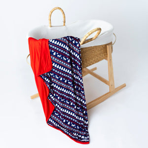 Baby Kids Bamboo Pajamas — Deer Santa Bum Bum Blanket — Image 1